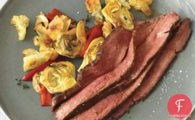 Bife Com Alcachofra E Pimenta Cereja Refogada