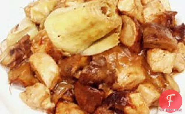 Frango e alcachofras