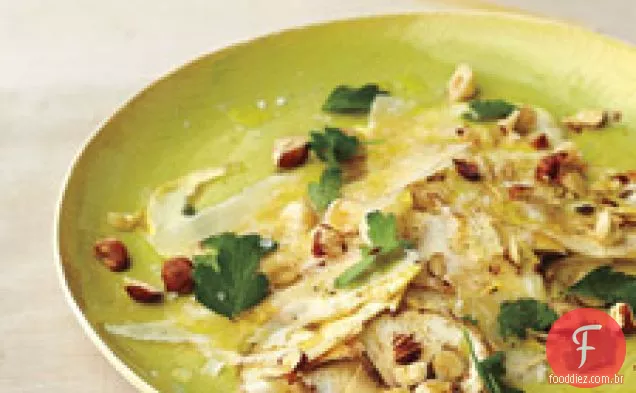 Salada De Alcachofra Raspada Com Salsa E Parmesão