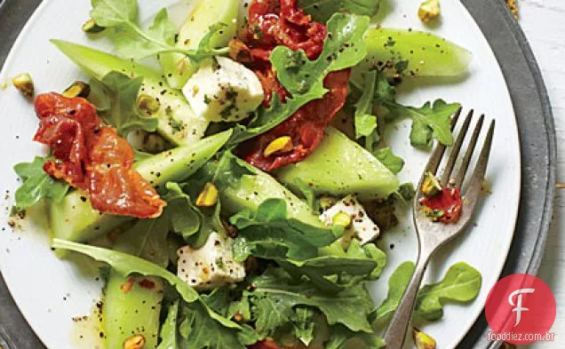 Melão e salada crocante Prosciutto