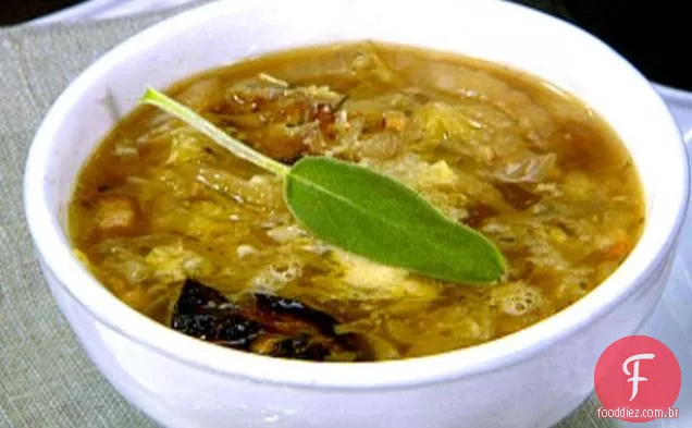 Sopa de abóbora com Pancetta e repolho