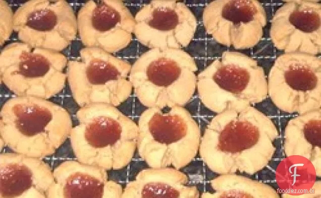 Manteiga de amendoim e geléia Thumbprint Cookies