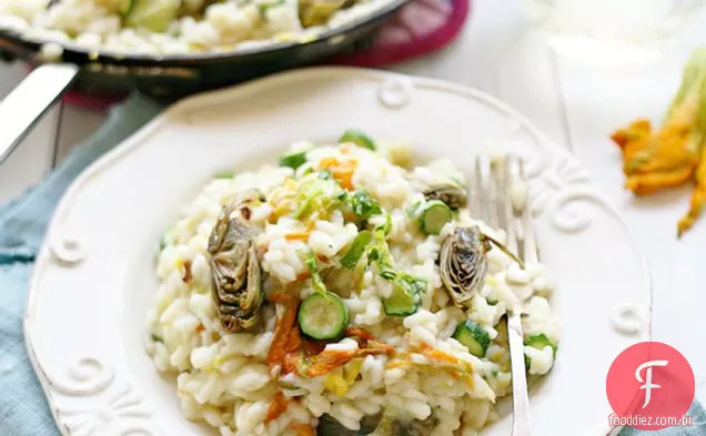 Risoto De Flor De Abobrinha E Alcachofra