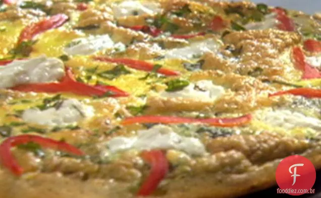 Pimenta vermelha assada e fritada de ervas frescas