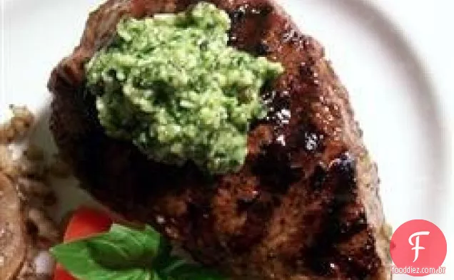 Limão Manjericão Pesto Flat Iron Steak