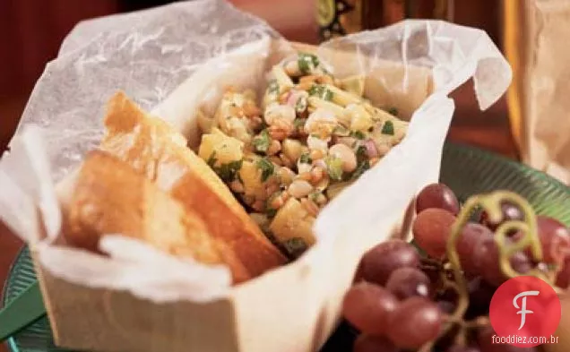 Salada de espelta com feijão branco e alcachofras