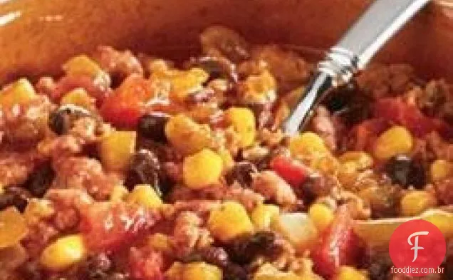Feijão preto, Milho e Peru Chili