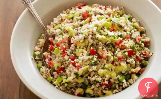 Salada Bulgur com vinagrete de cebola verde