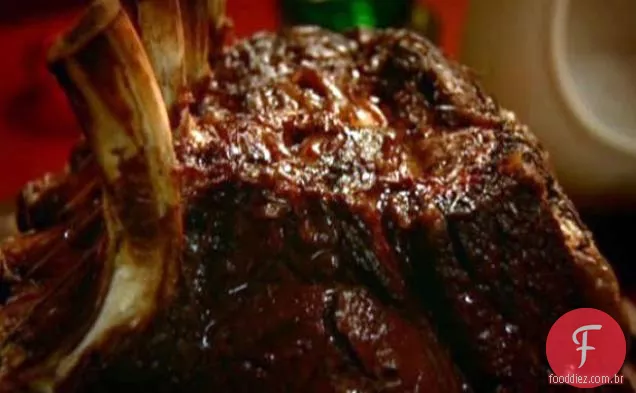 Costela assada da carne com molho do porto e do Stilton