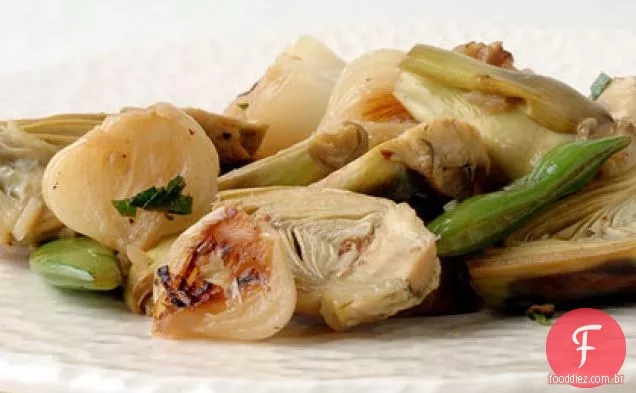 Alcachofra, Chanterelle e Cipollini Salté