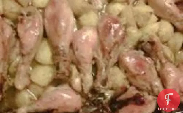 Frango com alho com batatas