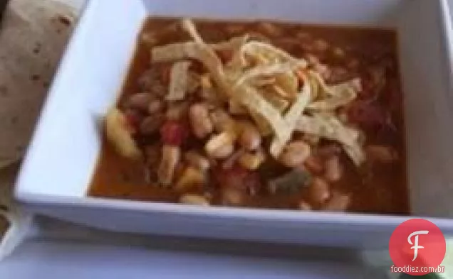 Feijão mexicano e sopa de abóbora