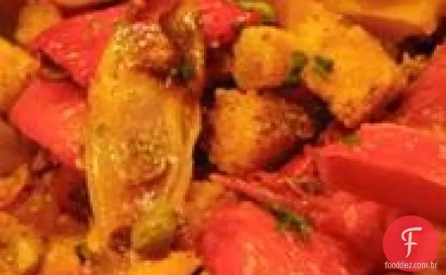 Prune, tomate e alcachofra cozido 'salada'