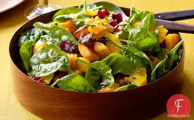 Salada De Abóbora Assada Com Vinagrete De Tangerina-Alecrim