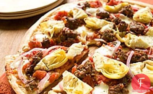 Pizzas De Salsicha E Alcachofra