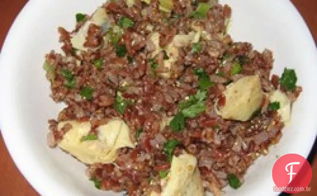 Salada de arroz com Prosciutto e alcachofras