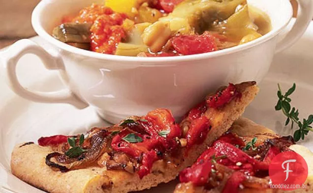 Guisado de grão de bico-alcachofra com Rouille