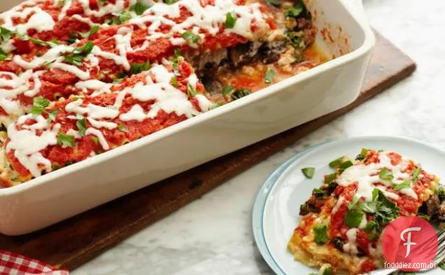 Couve e Lasanha de Portobello saudáveis