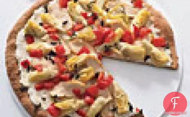 Alcachofra, queijo de cabra e Pizza de frango