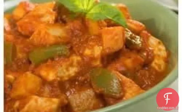 País-frango italiano e batatas