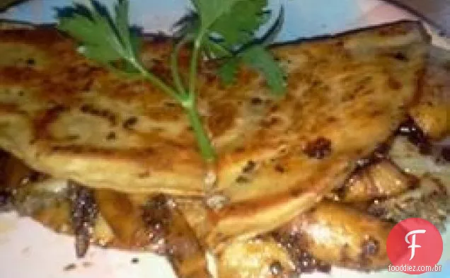 Quesadillas de queijo de cogumelo e cabra