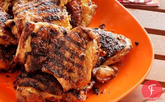 Coxas de frango com alho e gengibre