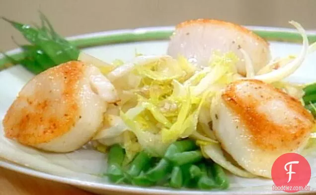 Salada de Vieira com Verts de Haricots e óleo de Trufa