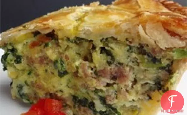 Italiano Espinafre Salsicha Torta