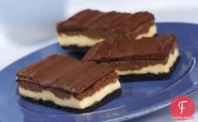 Barras De Cheesecake Em Dois Tons