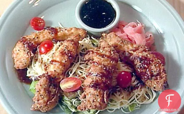 Frango de gergelim com molho picante