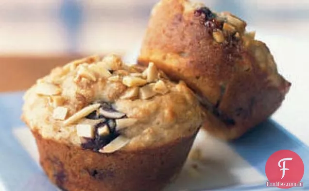 Blueberry Power Muffins com amêndoa Streusel