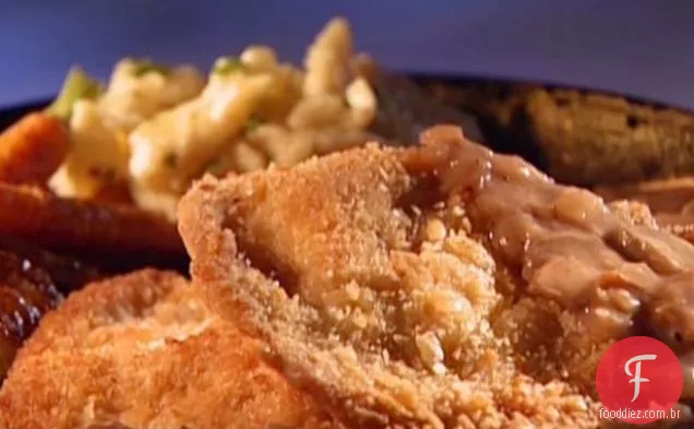 Jagerschnitzel com molho de Cogumelo Bacon (Jager = Hunter)