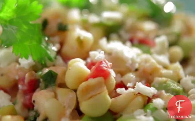 Succotash de milho creme com Cotija