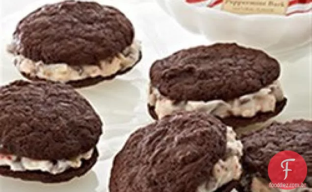 Peppermint Chocolate Sandwich Cookies