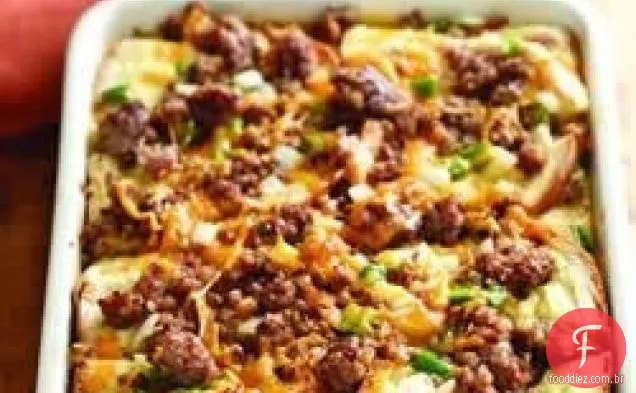 Caçarola de salsicha e maçã para Café da manhã