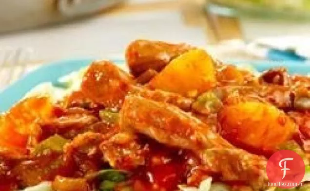 Abacaxi-Picante carne de porco e repolho fritos