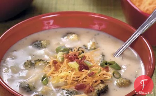 Sopa de batata e brócolis assada