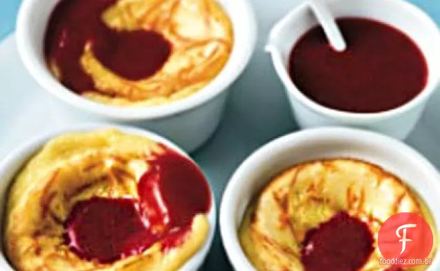 Creme Cítrico Assado Com Molho De Framboesa