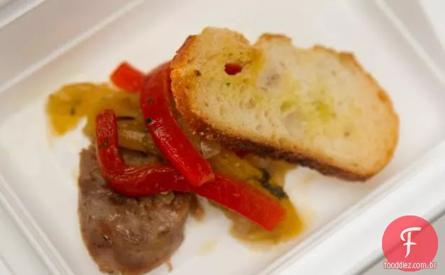 Salsicha doce e pimenta Crostini