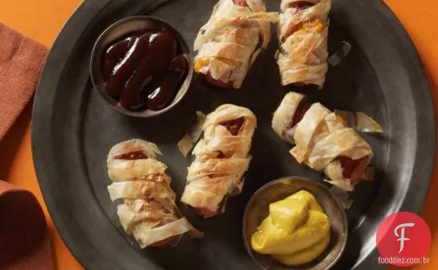 Crispy Phyllo Embrulhado Hot Dog Múmias