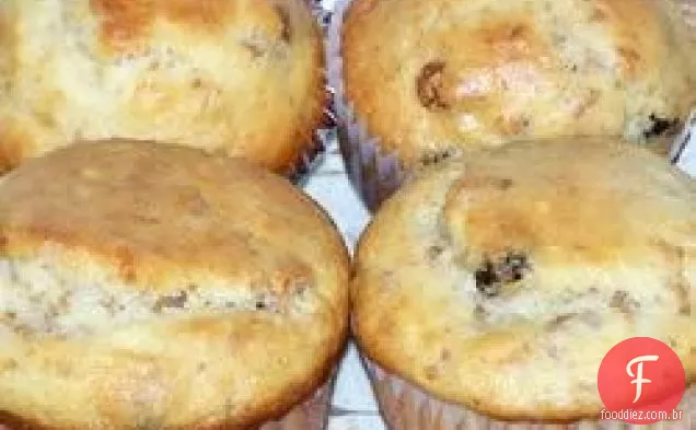 Flocos de farelo Muffins com passas