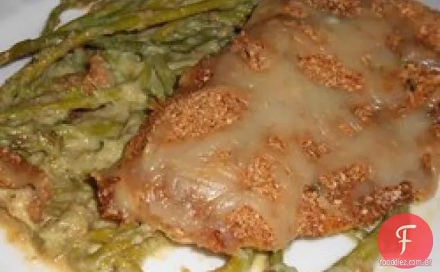 Frango e aspargos em sopa de Creme