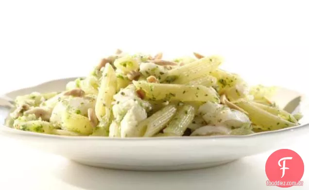 Jalapeno Chermoula Penne e peixe em flocos