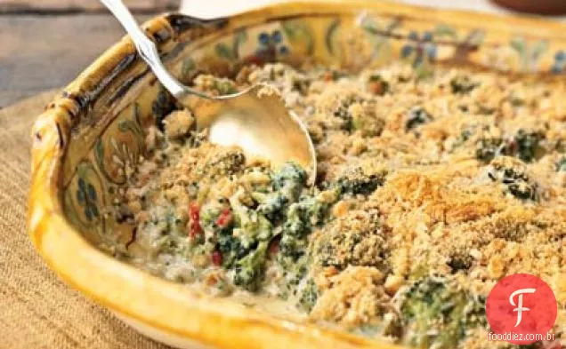 Caçarola de brócolis e Parmesão