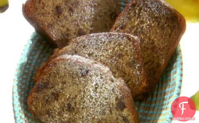 Pão de Banana da mãe com gotas de Chocolate