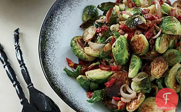 Couves de Bruxelas caramelizadas com Pancetta