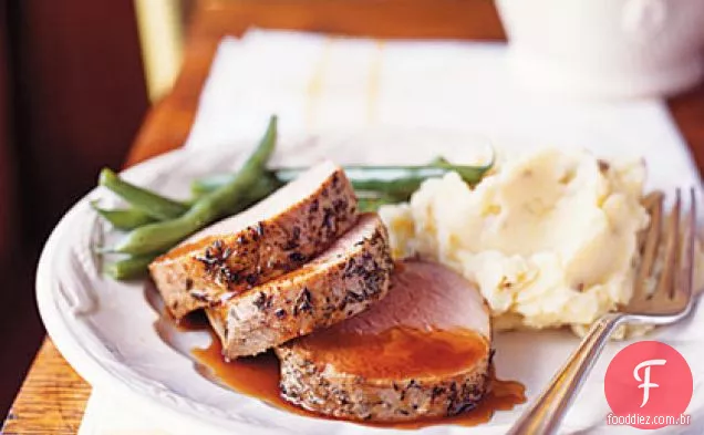 Lombo de porco temperado com molho de bordo-Chipotle