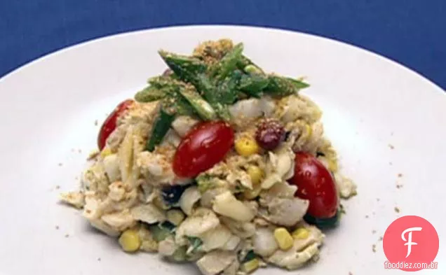 Tradesmen's Tri-Seafood Salad with Basil Parmesan vinagrete