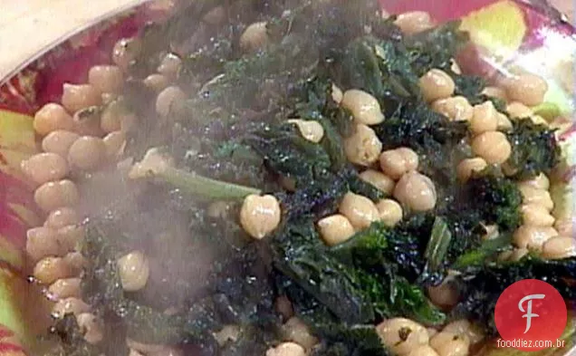 Alho grão de bico e verduras