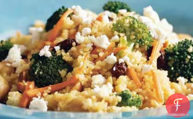 Cuscuz com brócolis e queijo Feta